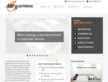 Tablet Screenshot of mbelectrical.co.nz